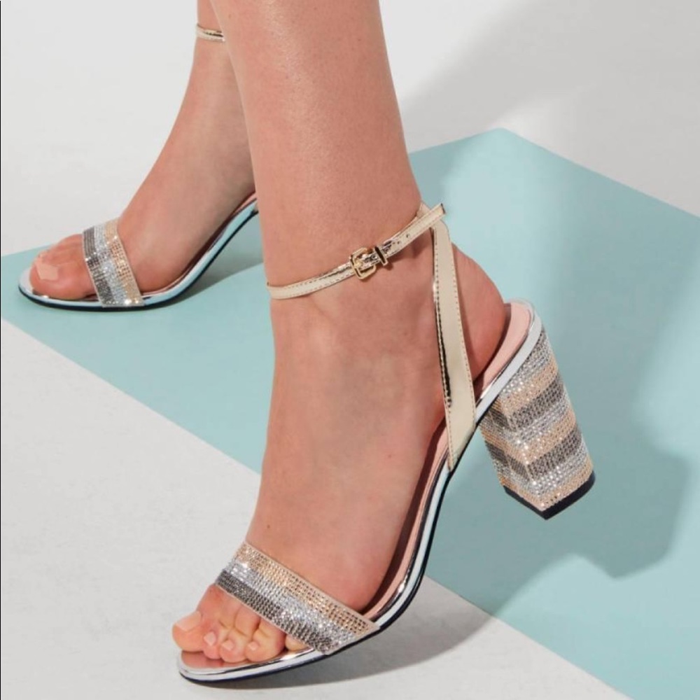 NIB Aldo Carerith rhinestone block heel sandals